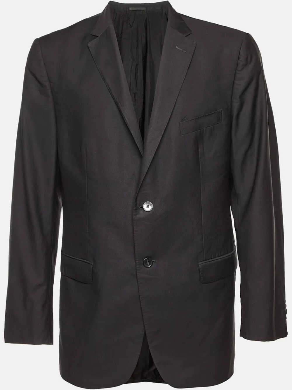 Z Zegna city blazer black wool and mohair 42/52 sharp two-button front